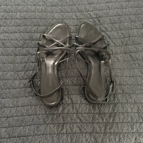 Giorgio Armani Black Strappy Sandals - Picture 3 of 12